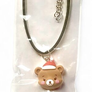 Christmas Bear Pendant Necklace for Kids - Brown, Red, & Pink NWT Handmade
